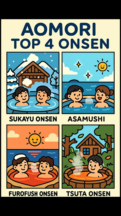 🌸 Top 4 Onsen in Aomori, Japan | Relaxing Hot Springs You Must Visit ♨️ #Shorts #Aomori #Onsen