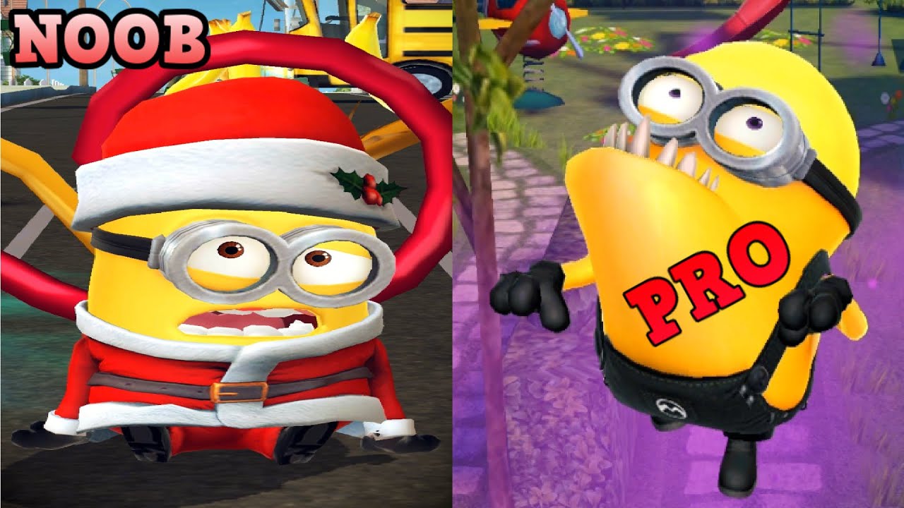 NOOB VS PRO Despicable ME: Minion Rush Minion Santa Gameplay