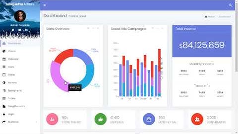Free Unique Pro - Bootstrap Admin Dashboard Template