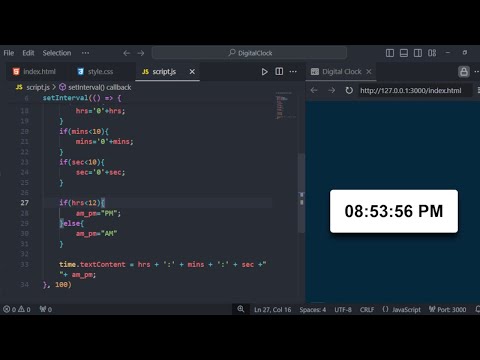 How to make Digital Clock using HTML CSS and JavaScript!