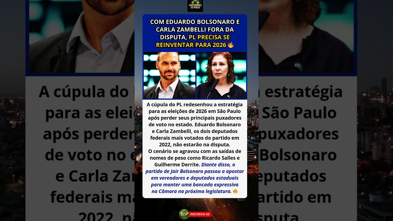 Eduardo Bolsonaro e Zambelli fora: PL precisa se reinventar para 2026 🔥