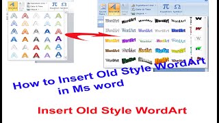 How to Old wordArt style in MS Word 2010 and upgrade
