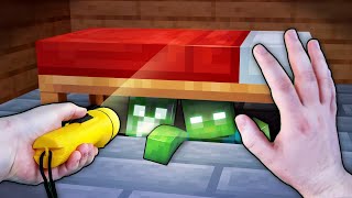 Realistic Minecraft - MONSTERS UNDER THE BED! (Creepers and Zombies Invade!)