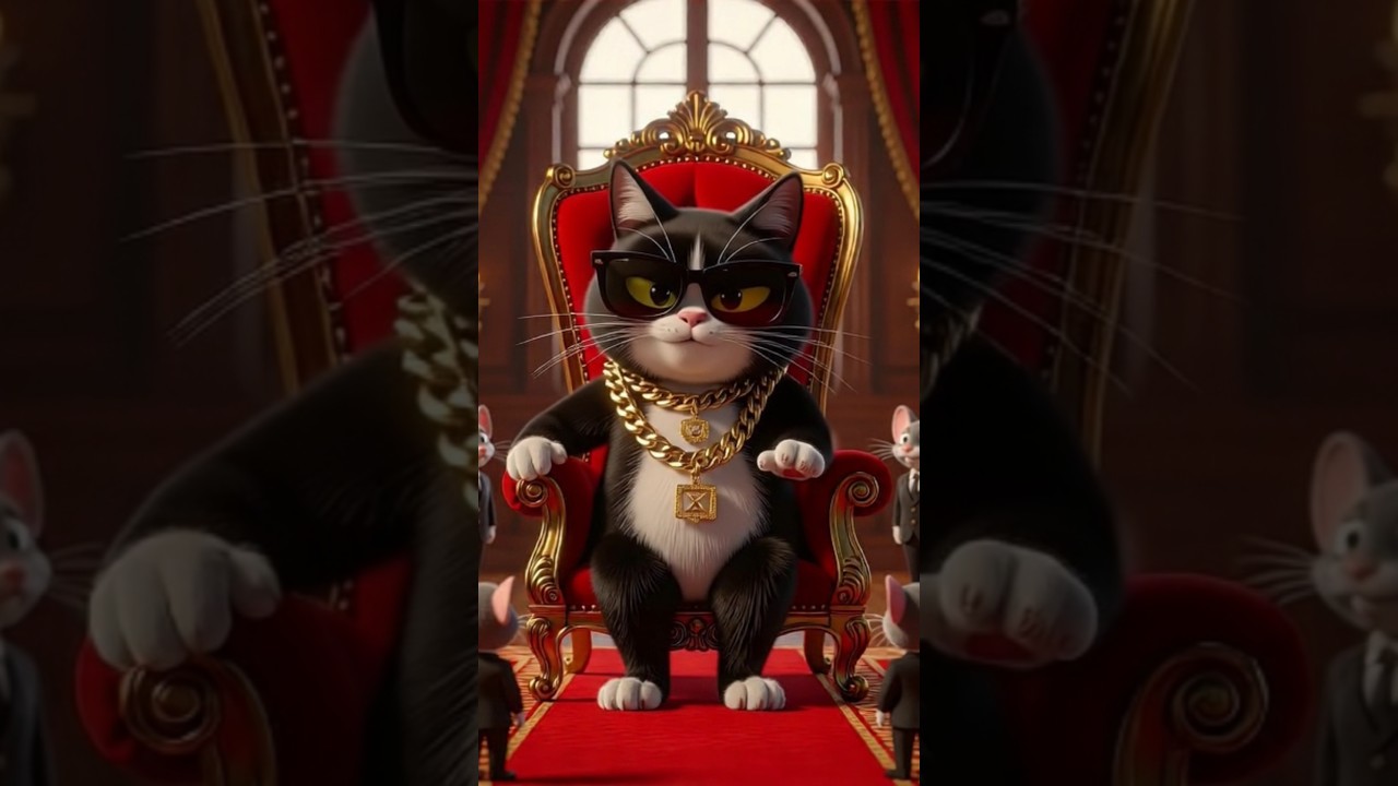 Mafia Boss Cat rules the mansion 😎🐱 with dancing rat servants! 