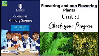 Cambridge Primary Science learners book Stage  5| unit:1| Check your progress