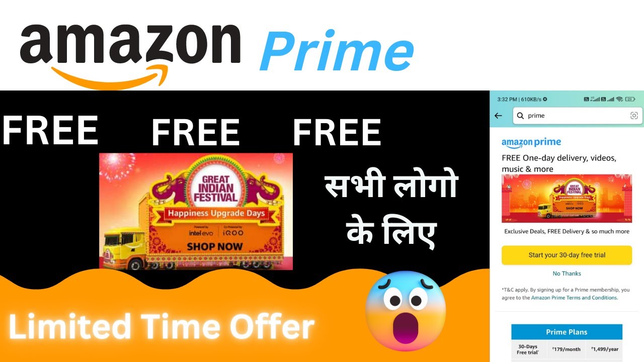 Amazon Prime 30 Days Free Trial😱 Free Trail Amazon Prime Today
