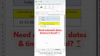 Auto Dates & Times in Excel with NOW & TODAY! ⏰📅 #excel #excelshorts #exceltricks