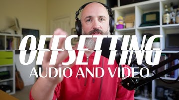 Calculating and applying offset between and external mic and video source