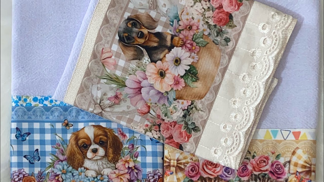 Pano de prato com barrado.