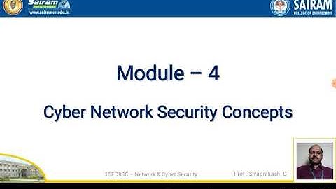 Lecturevideo_15EC835_Module_4_Cyber Network Security Concepts_Introduction_Sivaprakash C_1
