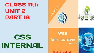 CLASS 11th ||WEB APPLICATION||UNIT_2_PART_18||WEB DEVELOPMENT USING HTML & CSS