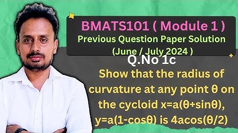 [BMATS101 Module 1] Question Paper June/July 2024(Q.1c) | Radius of Curvature for Polar Curve