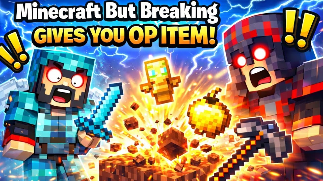 Minecraft But Every Block Gives OP Items 🤯 - YouTube