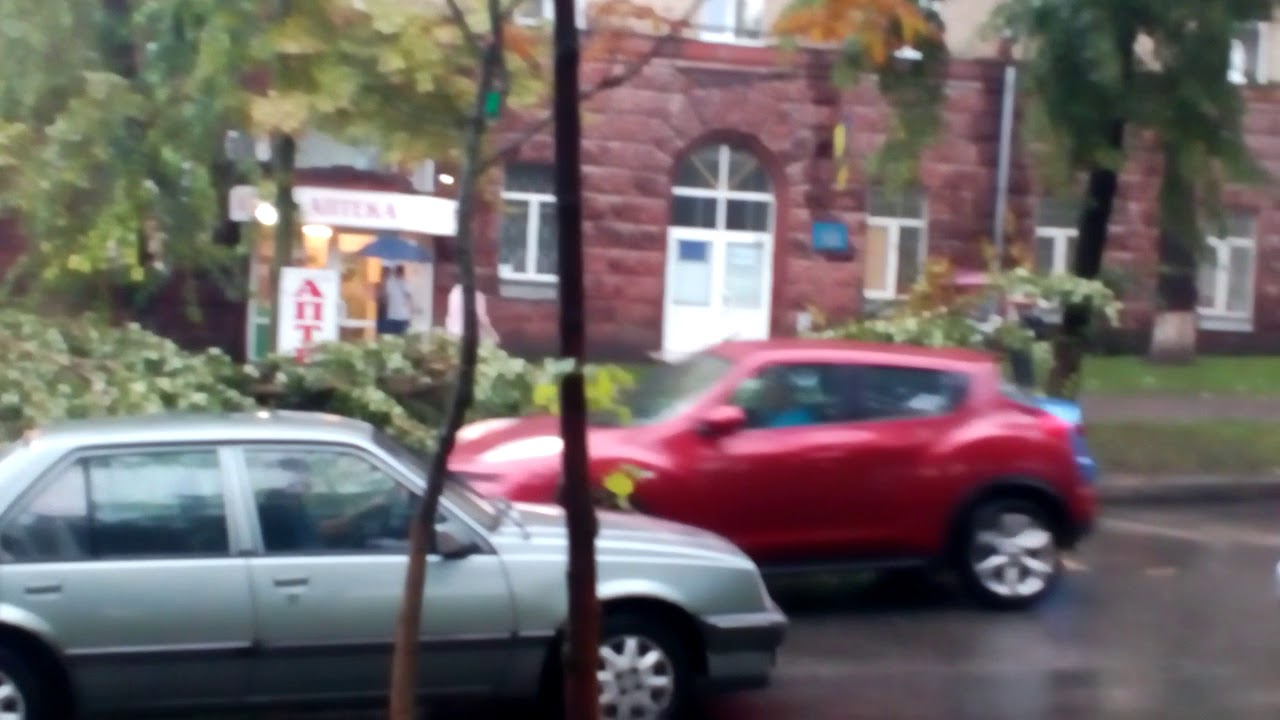 Гроза попала в машину