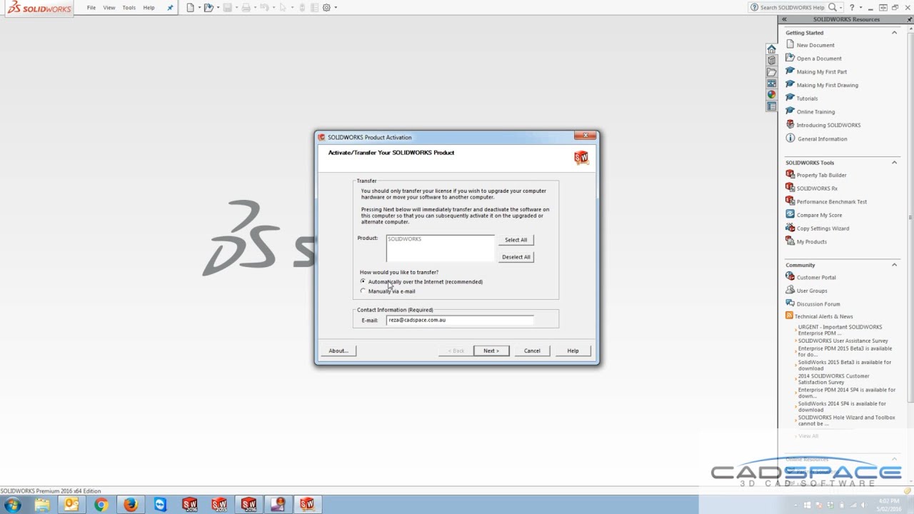 Solidworks Activation And Transfer Licence Youtube