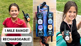 Rechargeable walkie talkies with 1 mile long distance range!