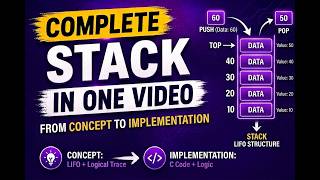Stack in C | Complete Concept & Implementation | All operations Explained
