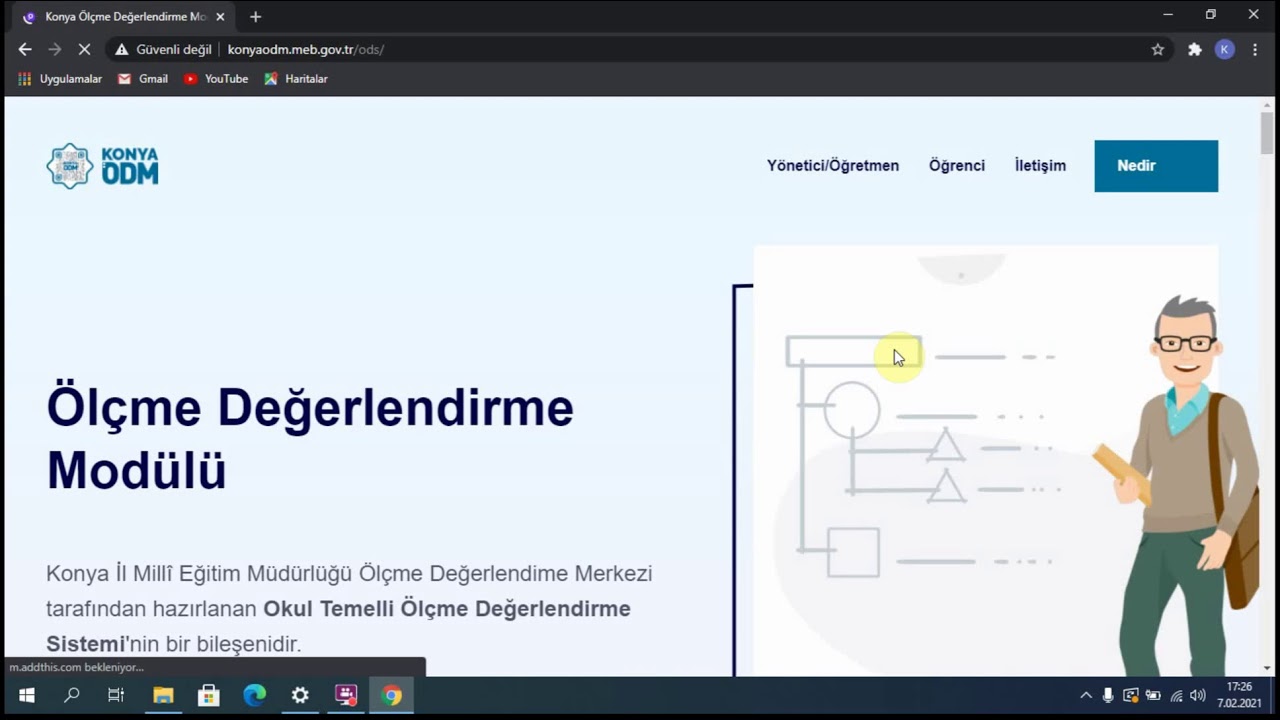 konya milli egitim mudurlugu odm sistemi uzerinden deneme sinavlarina giris youtube