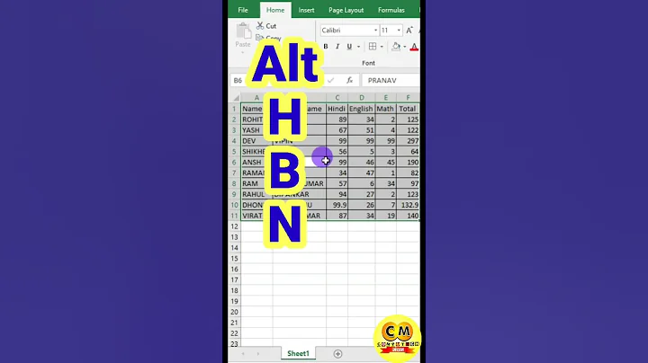 How to use all border in Excel | shortcut key in all border in Excel #exceltricks #shorts #shortcut