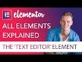 Text Editor Element Tutorial | Elementor