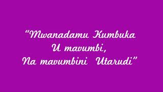 Mwanadamu kumbuka u mavumbi na mavumbini utarudi.