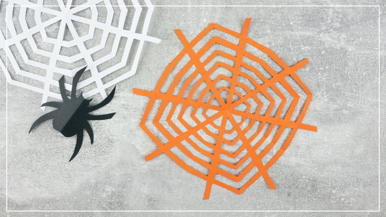 Spinnennetz aus Papier basteln 🕸 | DIY Halloween Deko Idee - YouTube