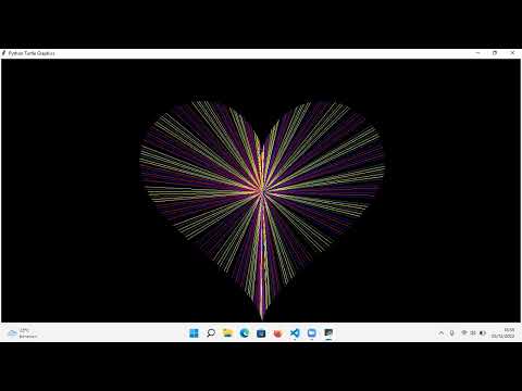 python turtle-Love / amazing design python turtle graphics / making love using python turtle