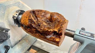 Turning a GIANT Burl into a BEAUTIFUL Urn WOODTURNING