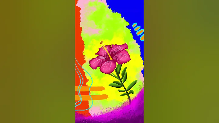 Hibiscus Flower Digital Art #shorts #artist #lineart #flowers #procreate #beautiful #design #yt