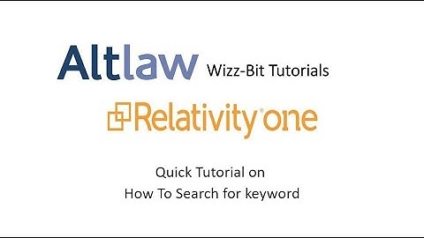 Search for keyword in RelativityOne with Altlaw