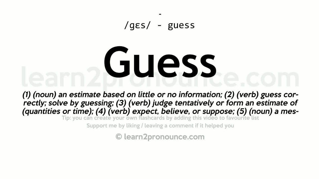 Guess definition