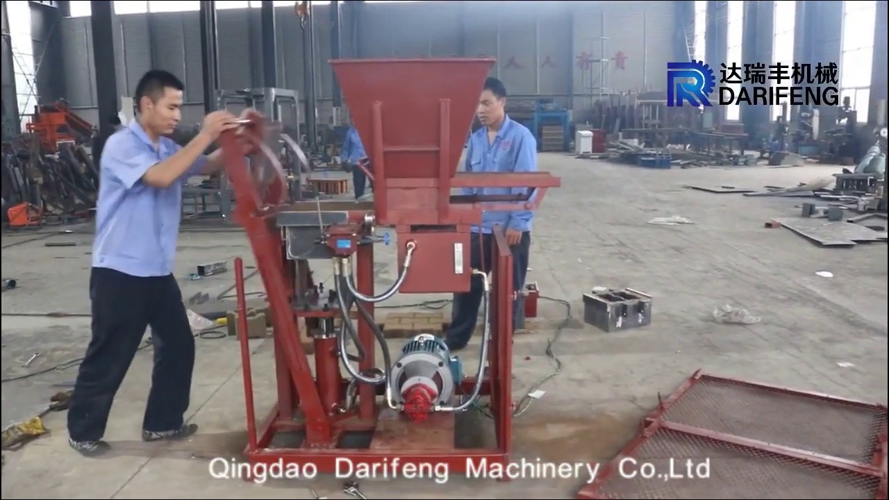 DF2-25 semi automatic hydraulic clay interlocking brick making machine ...
