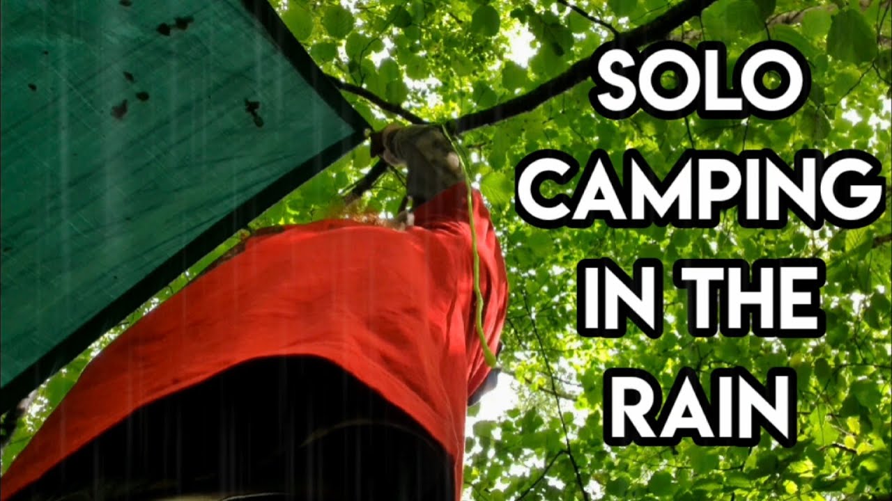 Solo Camping With A Hammock Tent In The Rain YouTube