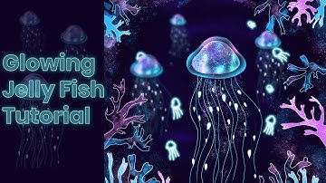How to draw neon glowing jellyfish in Procreate