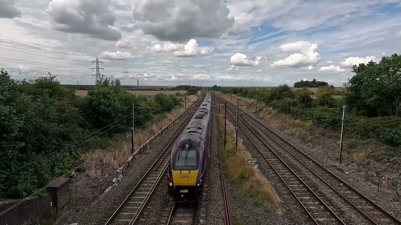 EM Class 222 No  002 passing Park Road Bridge, Millbrook