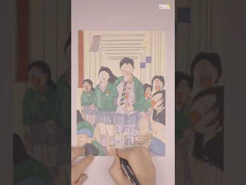 지금 우리 학교는 포스터 손그림 | 조이현 로몬 캐릭터 드로잉 넷플릭스 #shorts
