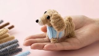 🐶DIY Mini Puppy Pipe Cleaner - How to make a pipe cleaner dog 