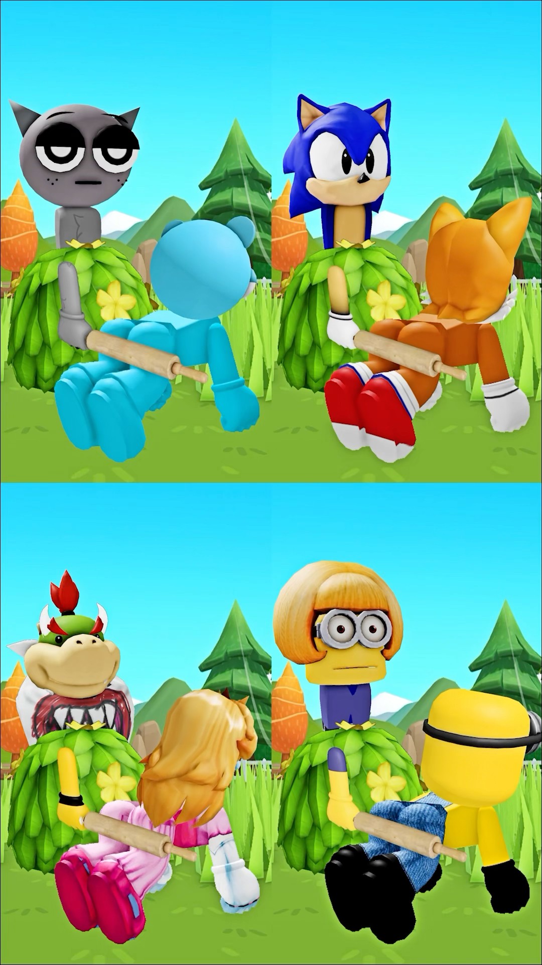 Hidden danger in the bushes 2 #incredibox #sprunki #sonic #mario #shin #animation #minions