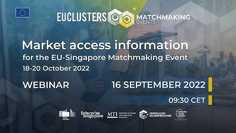 Market access information for the EU-Singapore Matchmaking Event (16 September 2022)