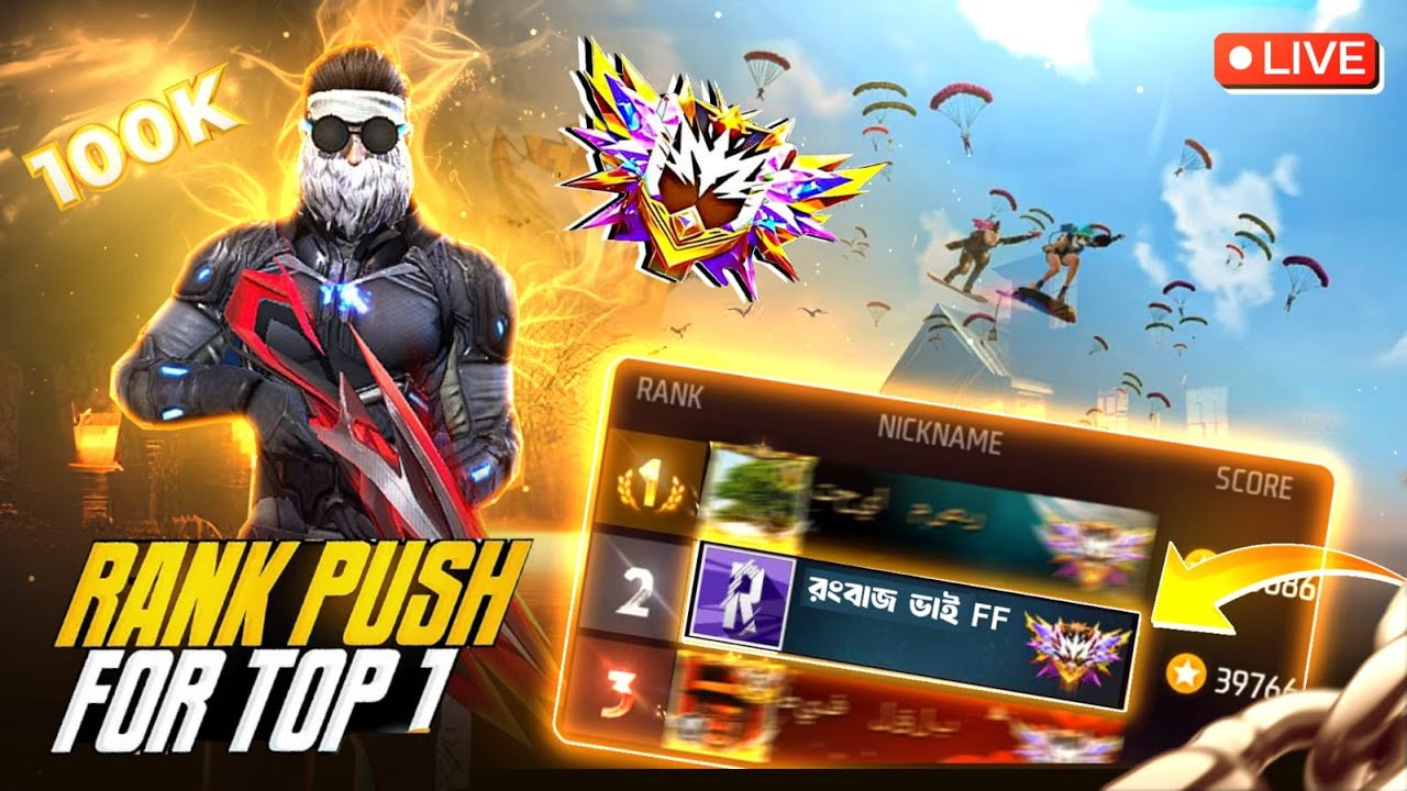 30k TARGET || New Season Grandmaster Top 1 PUSH...SNIPER KING ?? Free Fire LIVE
