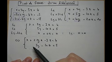 Pivot de Gauss forme échelonnée, exemple 2. Résolution de système linéaire
