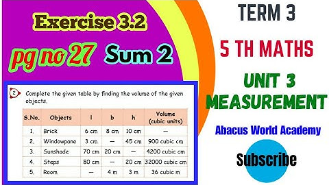 5th standard maths/Term 3 unit 3 Measurements/Exercise 3.2 Sum 2 pg no 27/New samacheer