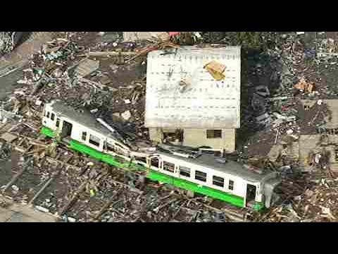 ２０１１年３月１３日 津波に押し流された列車 宮城県女川町 Youtube