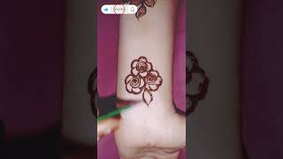 Easy Rose &amp; Hibiscus Mehendi Design for Beginners 🌺 |  Henna Art #mehendi​ #henna#trending