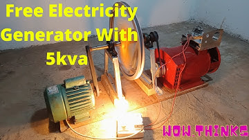 Free Electricity How To Make Flywheel  Free Energy Generator 220v With 5kva Alternator & Motor