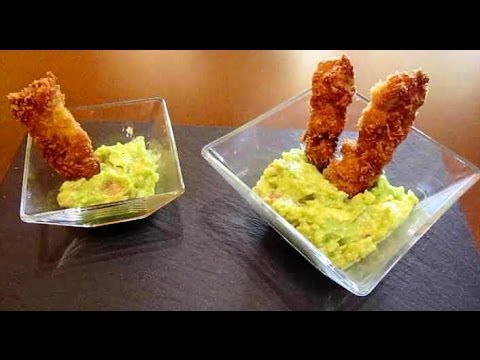 Pollo frito con salsa guacamole