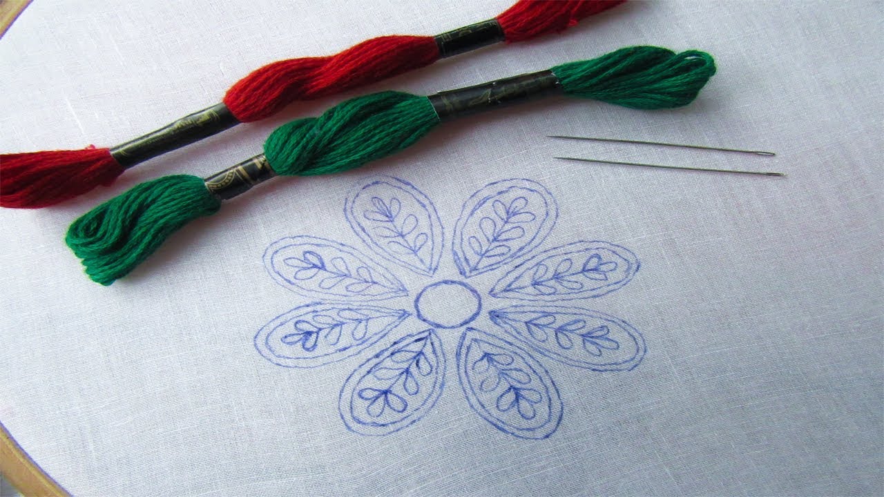 Hand embroidery flower design twisted chain stitch chain stitchlazy Hand embroidery flower design twisted chain stitch chain stitchlazy