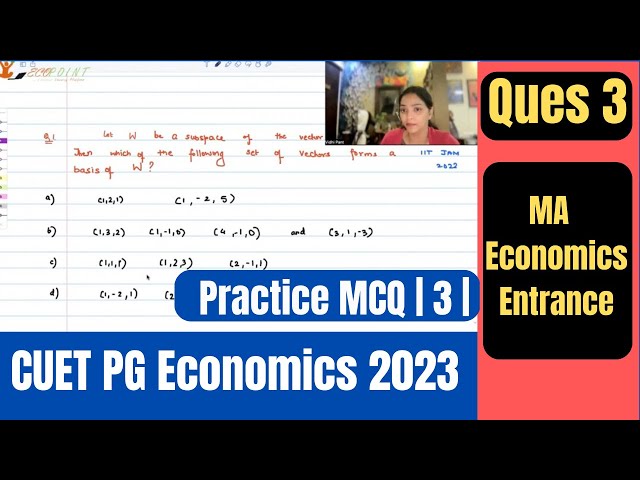 Basis and Dimensions | CUET PG Economics 2023 | CUET MA Economics Entrance | Ques 3 | PGQP44 |