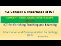 1.5 ICT, Concept, Needs, Objectives and Scope of ICT