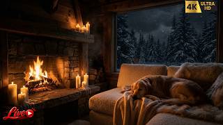 Blizzard Outside, Warm Fire Within 🔥🐾 A Peaceful Mountain Cabin Sleep Story